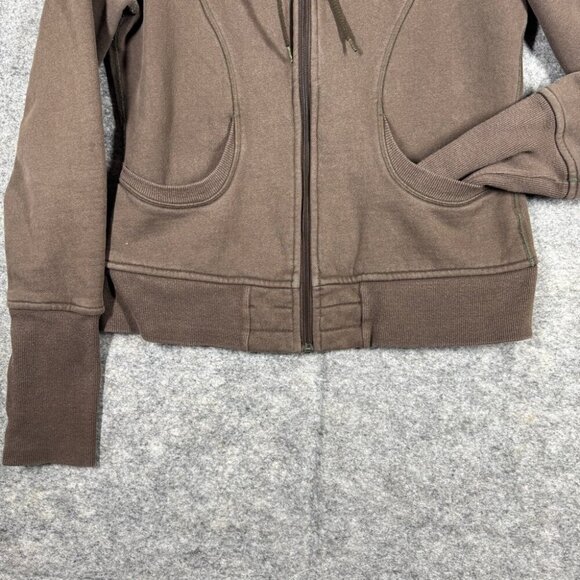 Lululemon Athletica Scuba Igloo Sunrise Rare  Zip Up Brown Jacket Size 8 - Picture 3 of 15